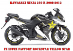 Rockstar Yellow Star for Kawasaki Ninja 300 2013-2017